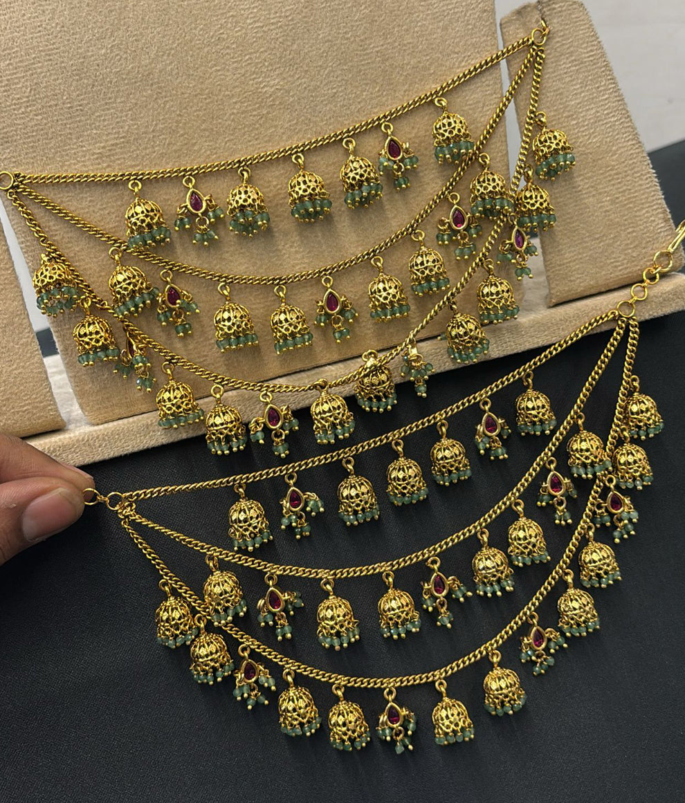 antique-finish-bridal-earchain