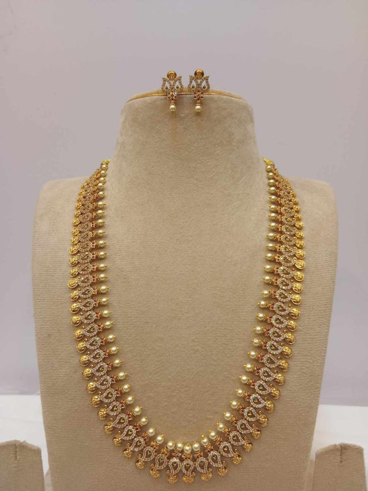 Matt Finish Lakshmi Coin Haram Set