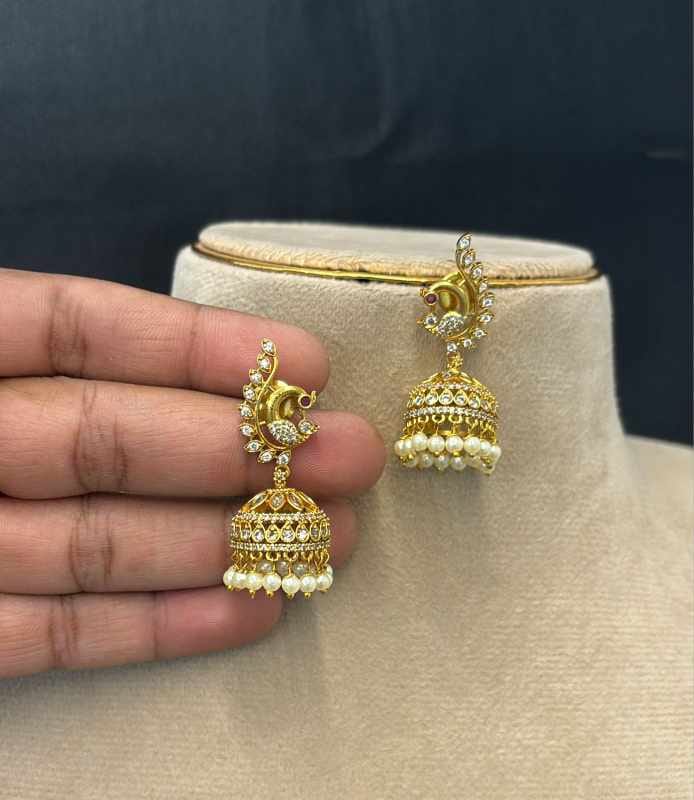 matt-finish-ad-stone-jhumka-earrings