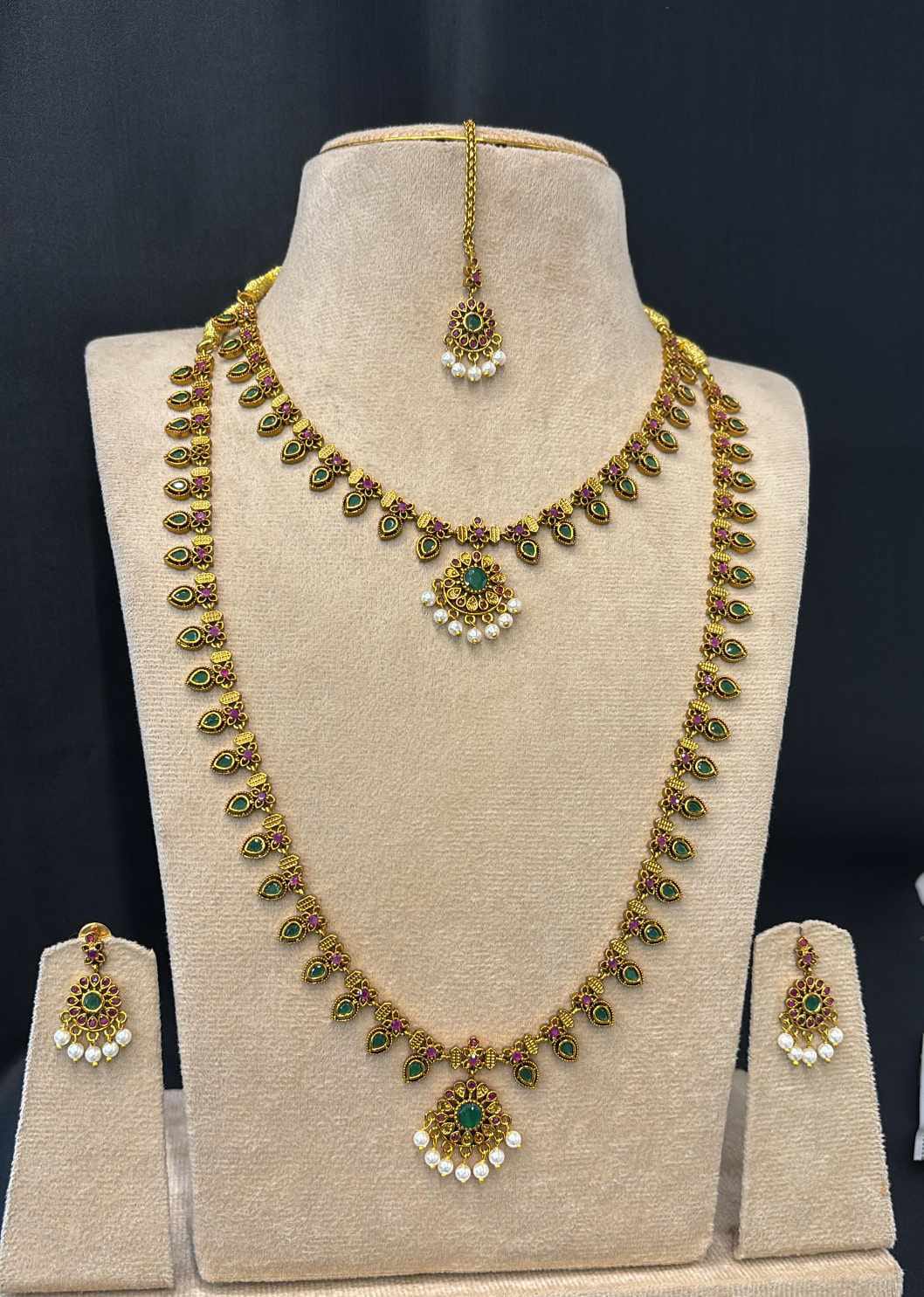 matt-finish-ad-stone-palakka-necklace-and-haram-set