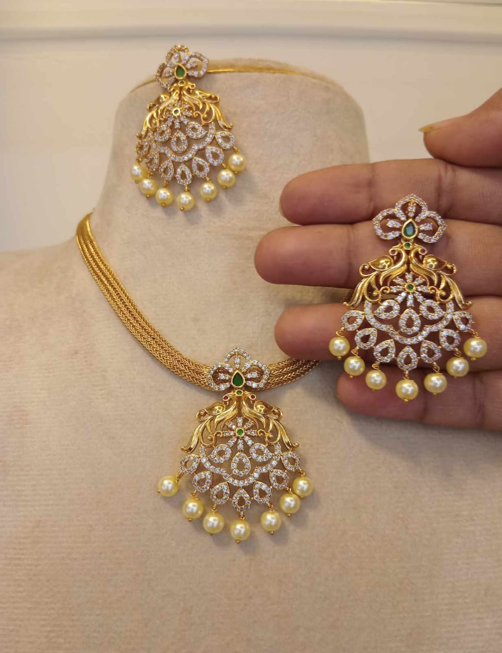 ad-stone-matt-finish-necklace-set