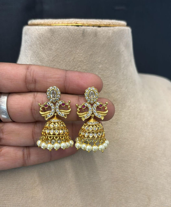 Matt Finish AD Stone Earrings
