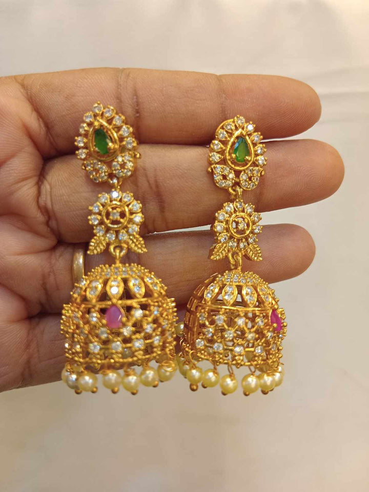 Matt Finish AD Stone Earrings