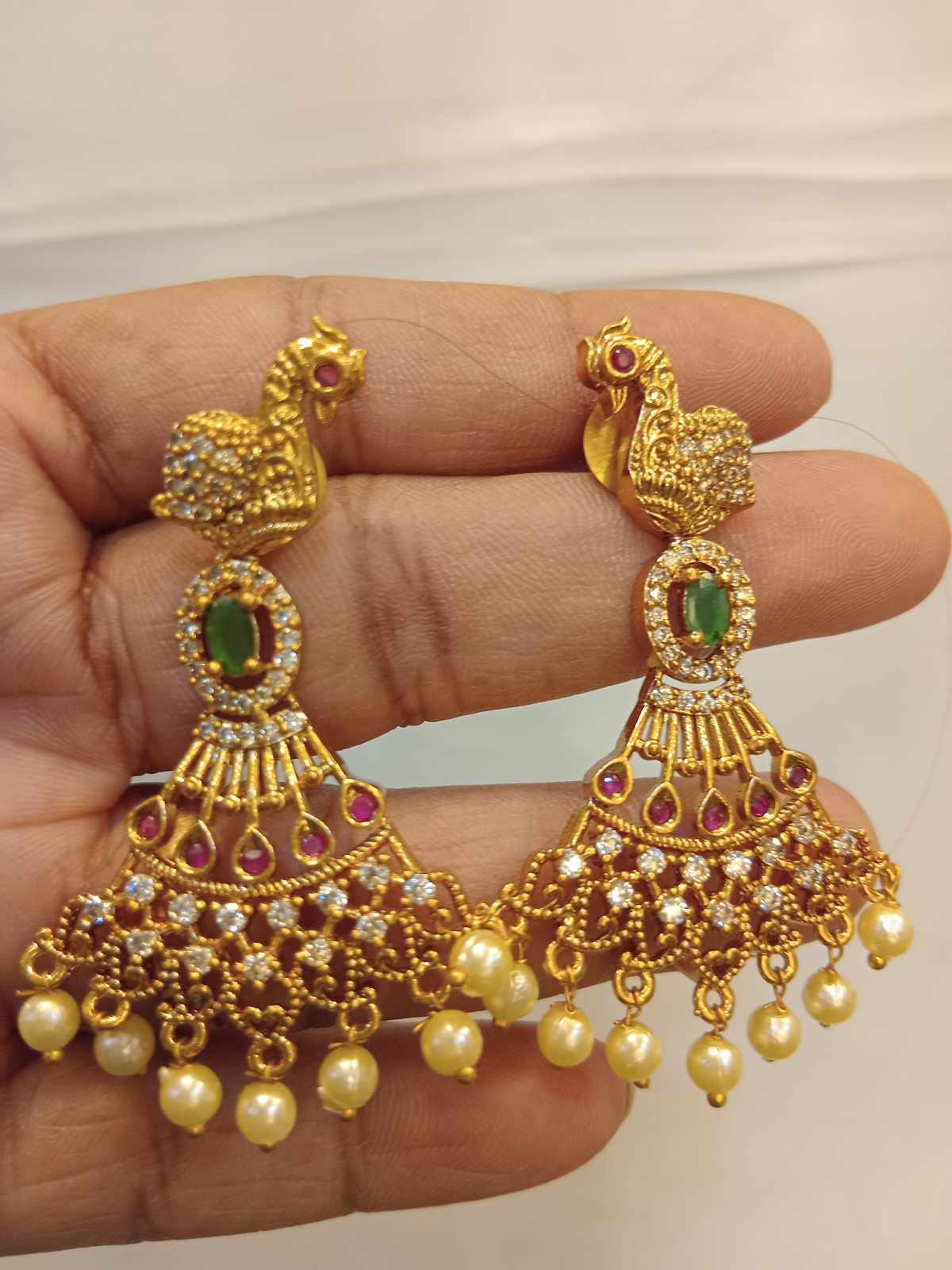 matt-finish-peacock-earrings