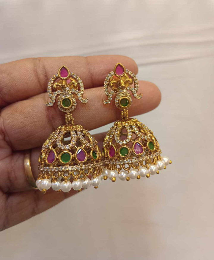 AD Stone Matt Finish Jhumka