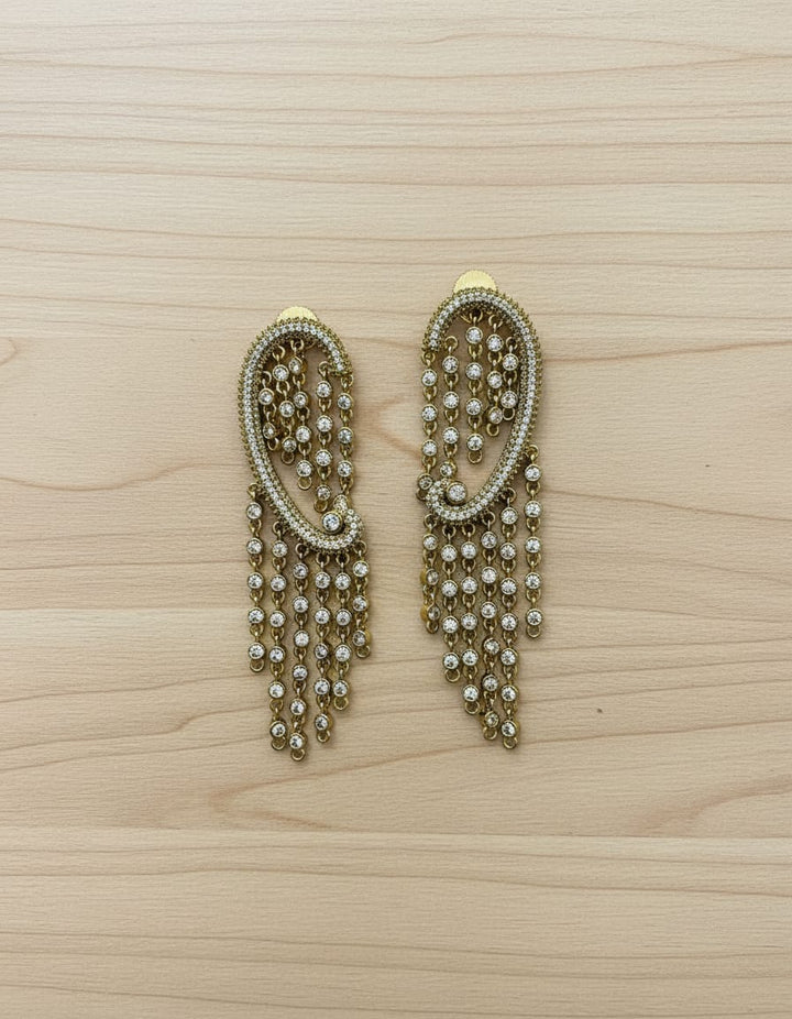Mehndi Polish AD Stone Dangler Earrings
