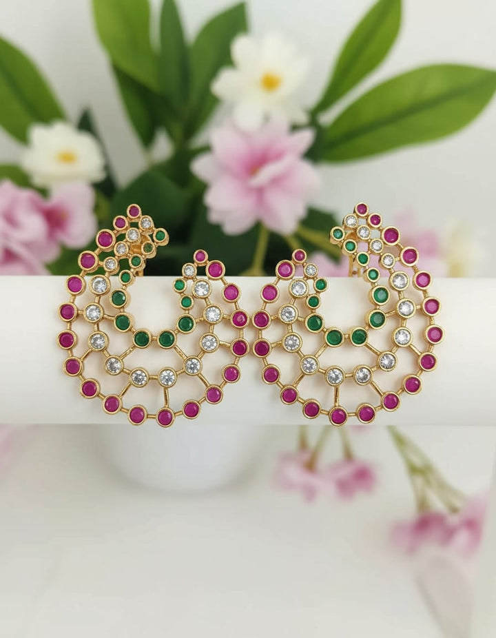 AD Stone Earrings Matt Finish