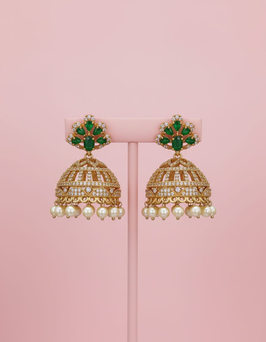 ad-stone-matt-finish-jhumka-earrings
