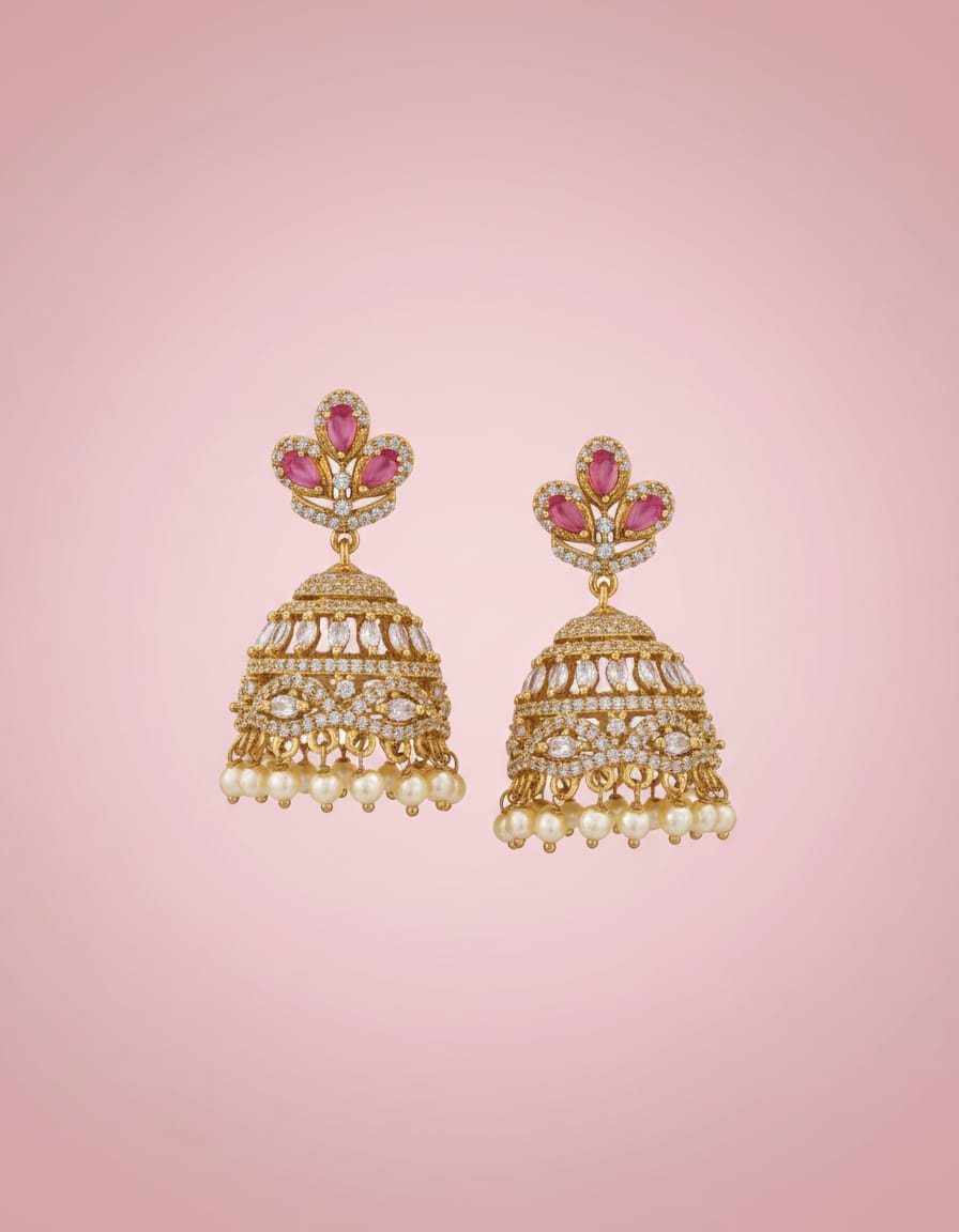 ad-stone-matt-finish-jhumka-earrings