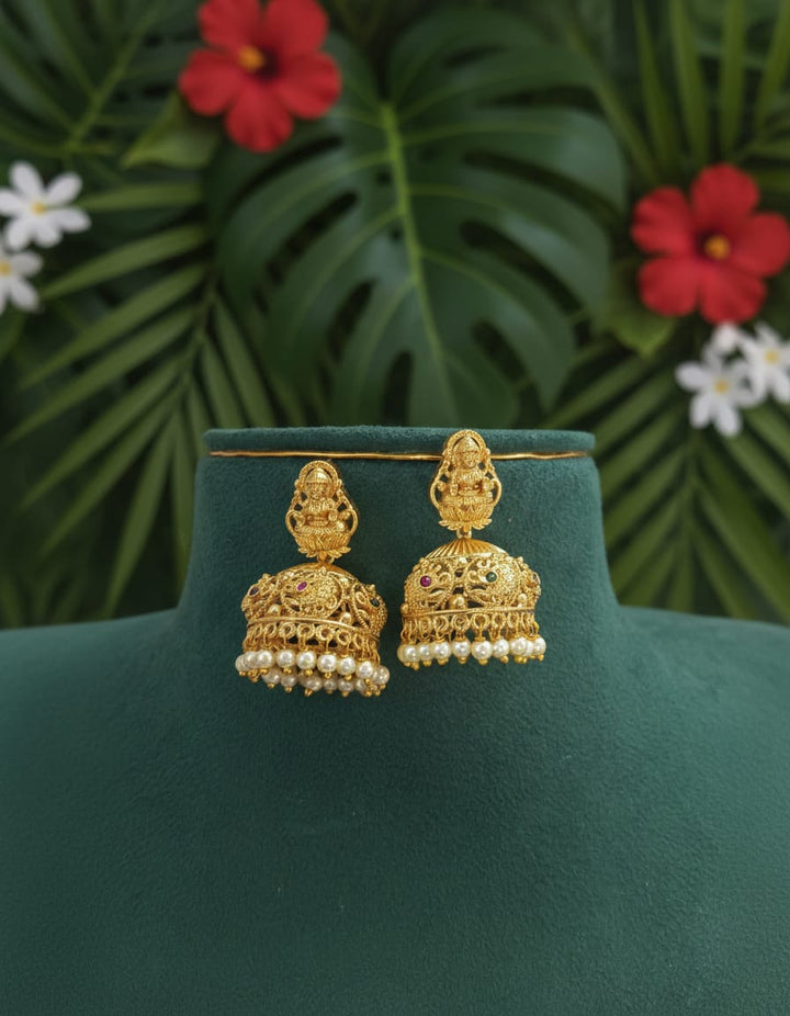 Matt Finish Antique Design Lakshmi Jhumka