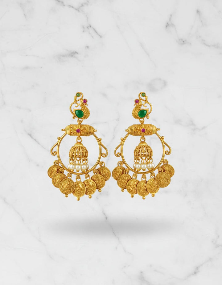 Matt Finish Ring Design Earrings
