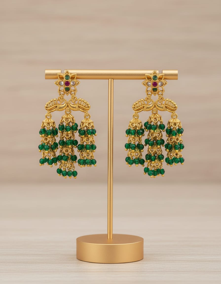 matt-finish-long-peacock-earrings