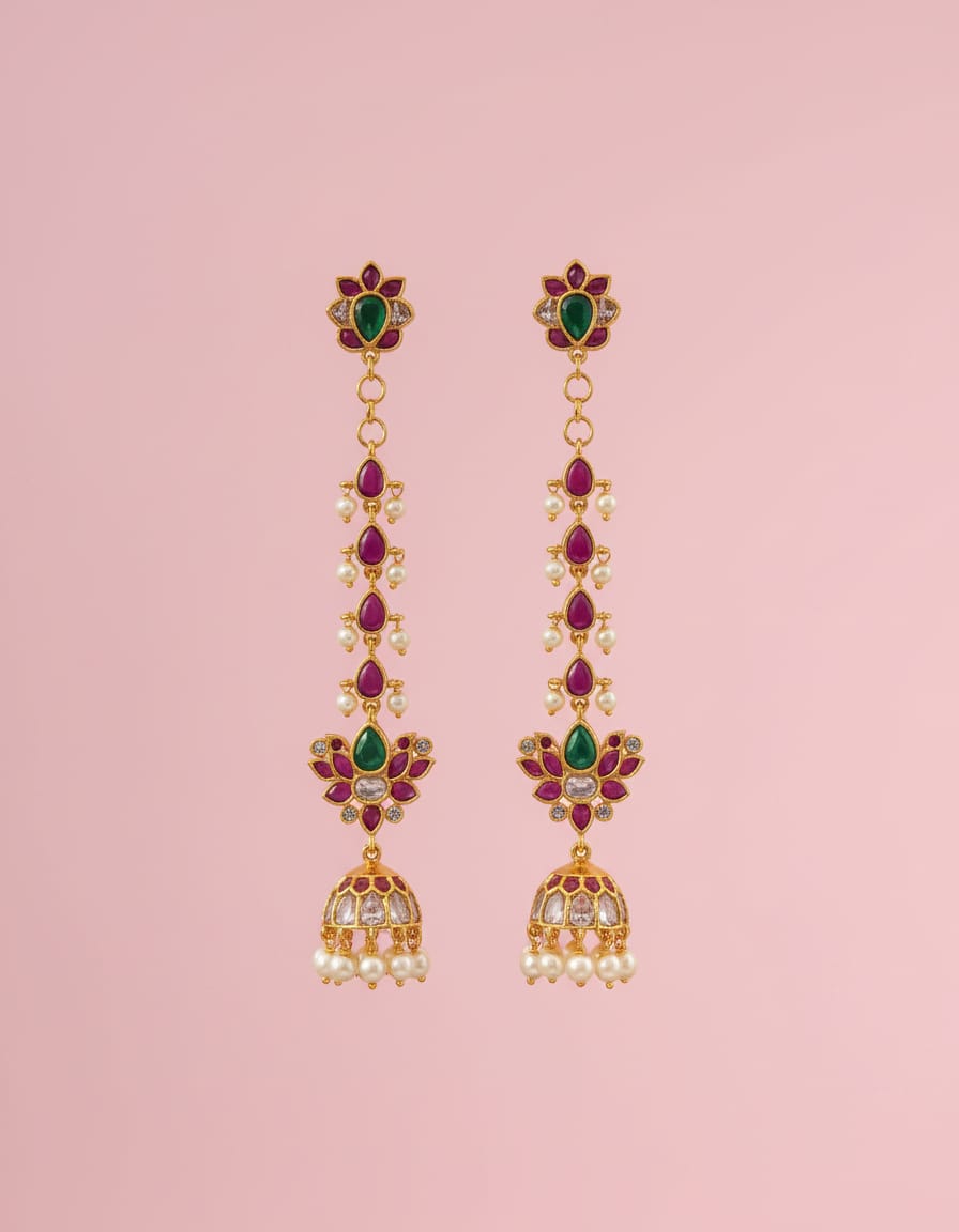 kemp-stone-jhumka-with-mattal