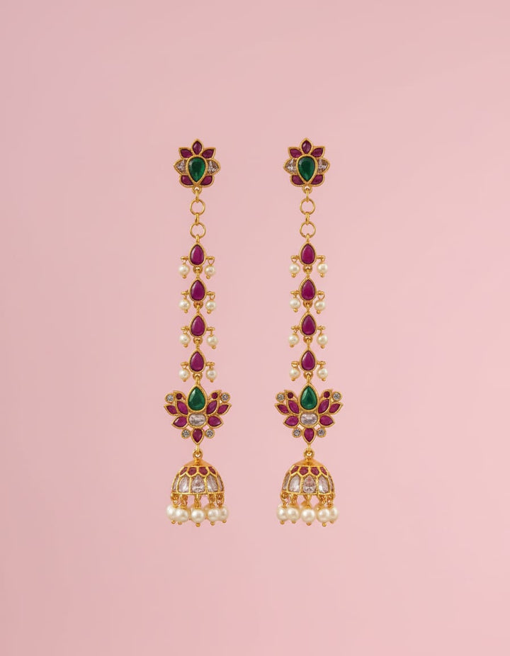 Kemp Stone Jhumka With Mattal
