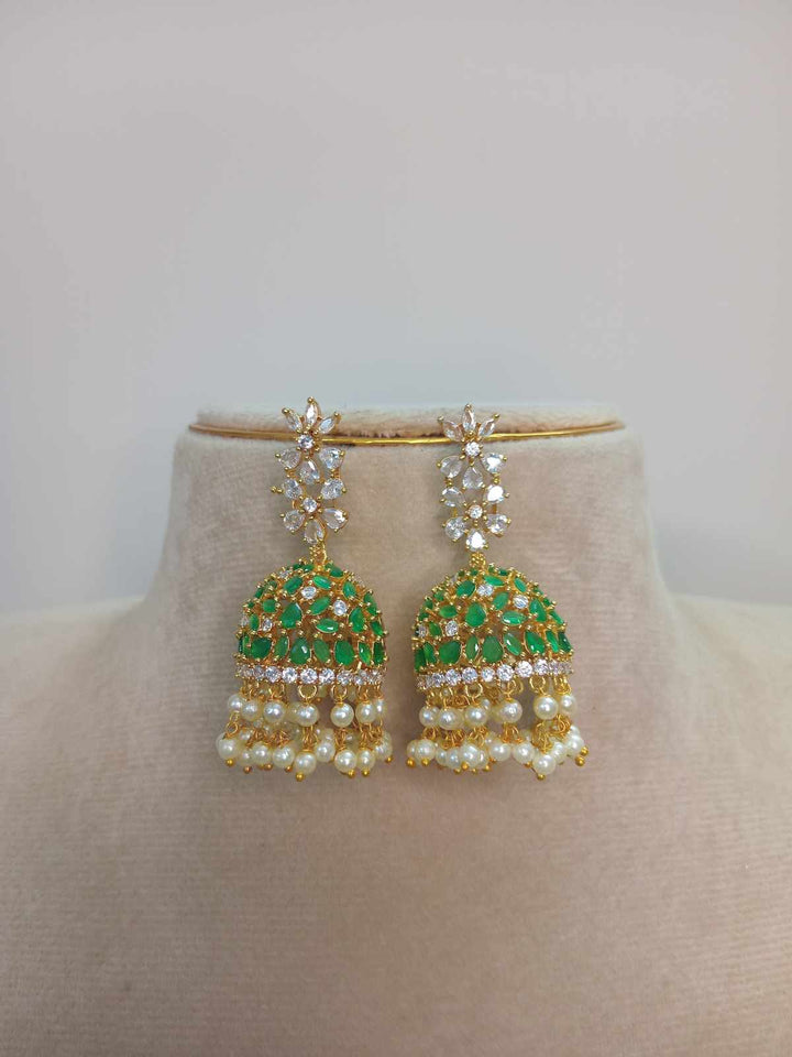 Matt Finish AD Stone Big Jhumka