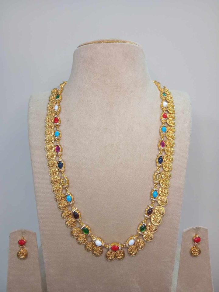 Coral Kaas Mala Matt Finish Haram Set