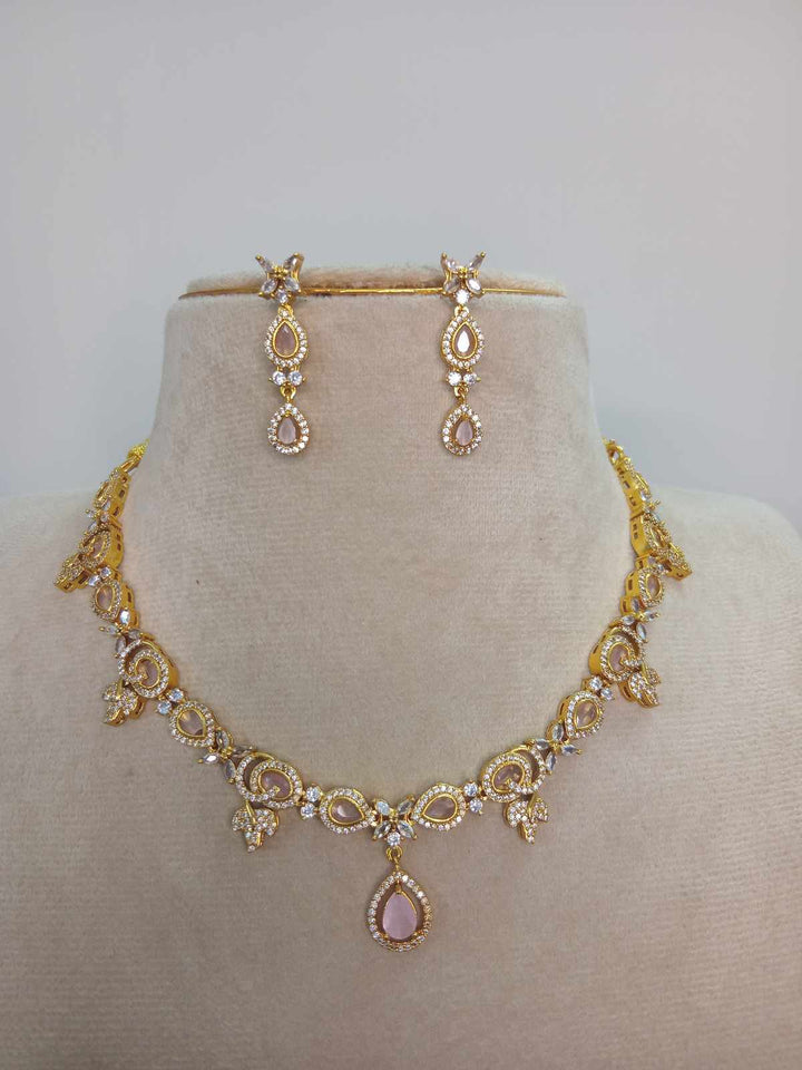 AD Stone Matt Finish Necklace Set