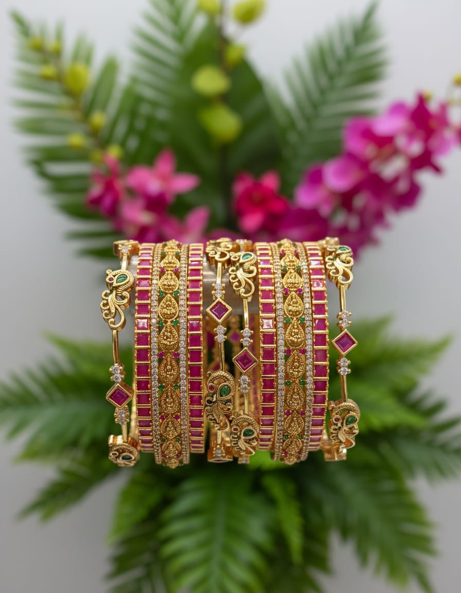 matt-finish-kemp-stone-bangles-combo-set