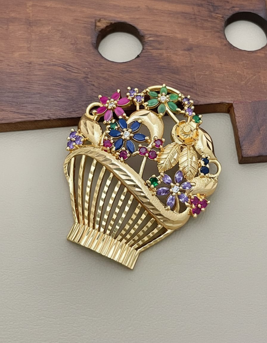gold-finish-ad-stone-flower-pot-dollar-chain