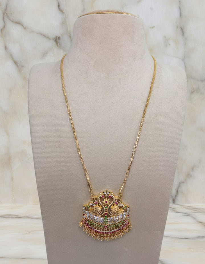 Matt Finish AD Stone Hamsa Dollar Chain