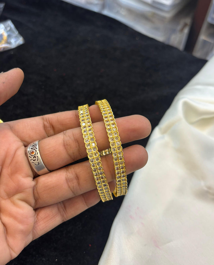 Gold Polish AD Stone Bangles