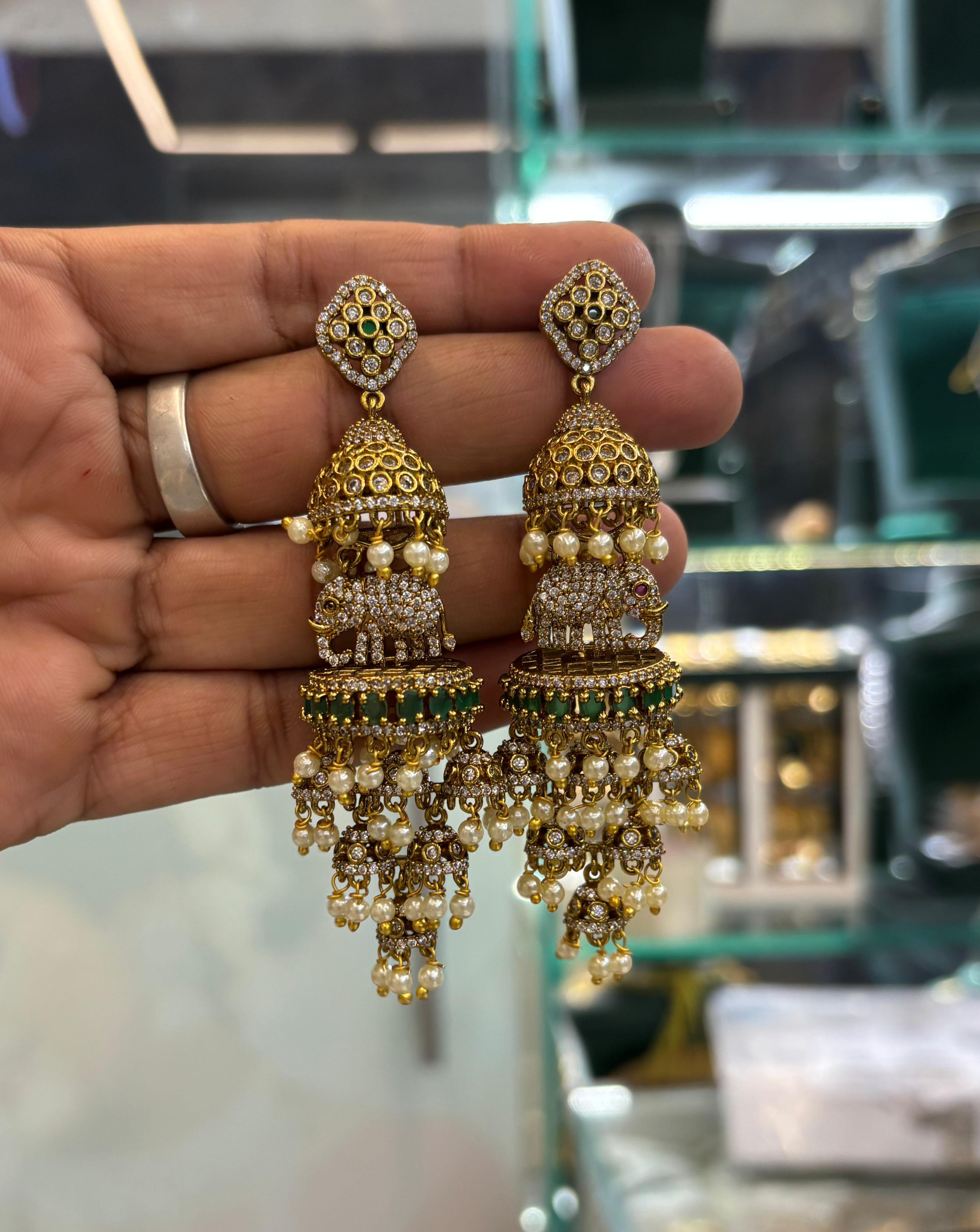 mehndi-polish-ad-stone-elephant-earrings