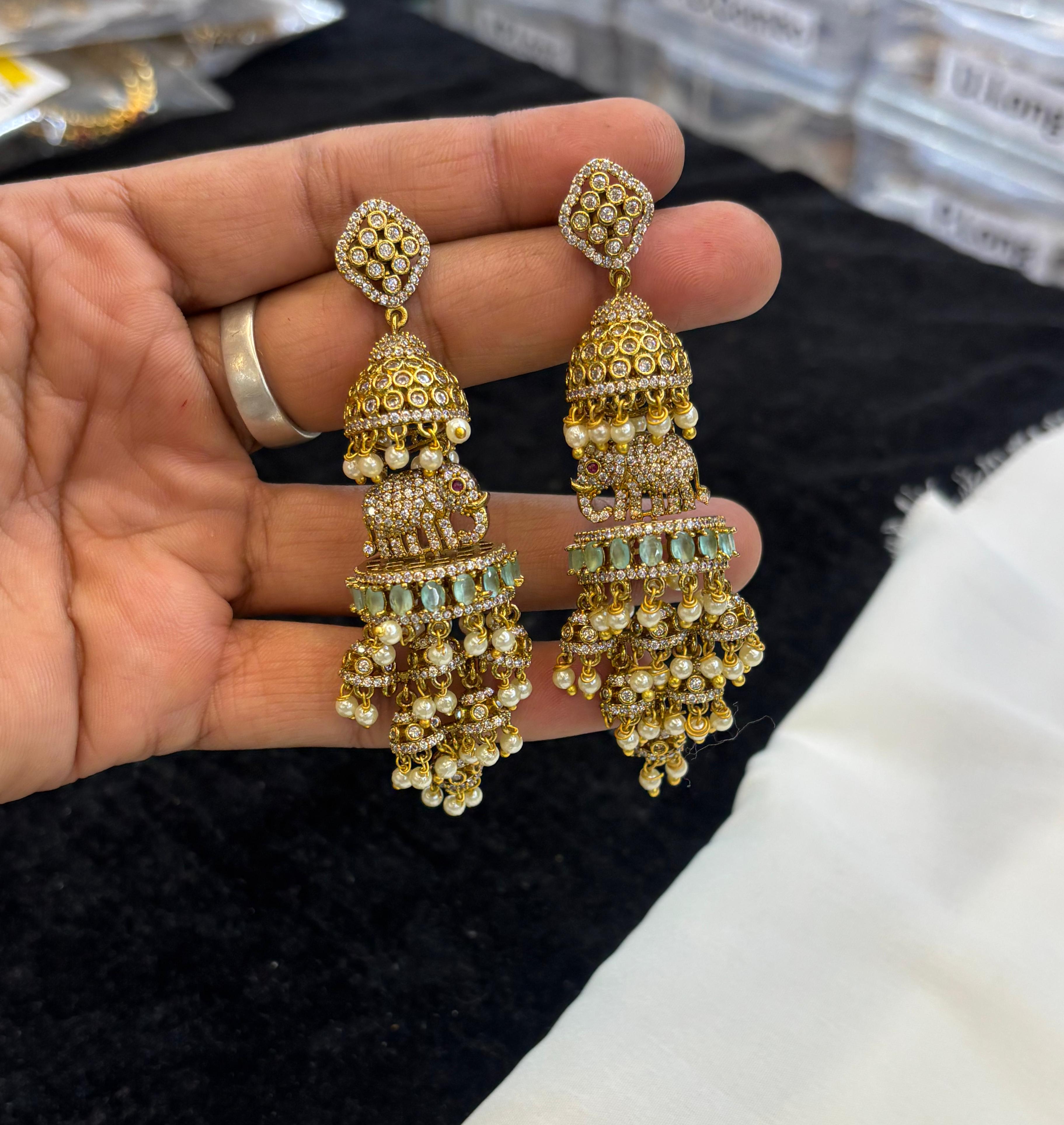 mehndi-polish-ad-stone-elephant-earrings