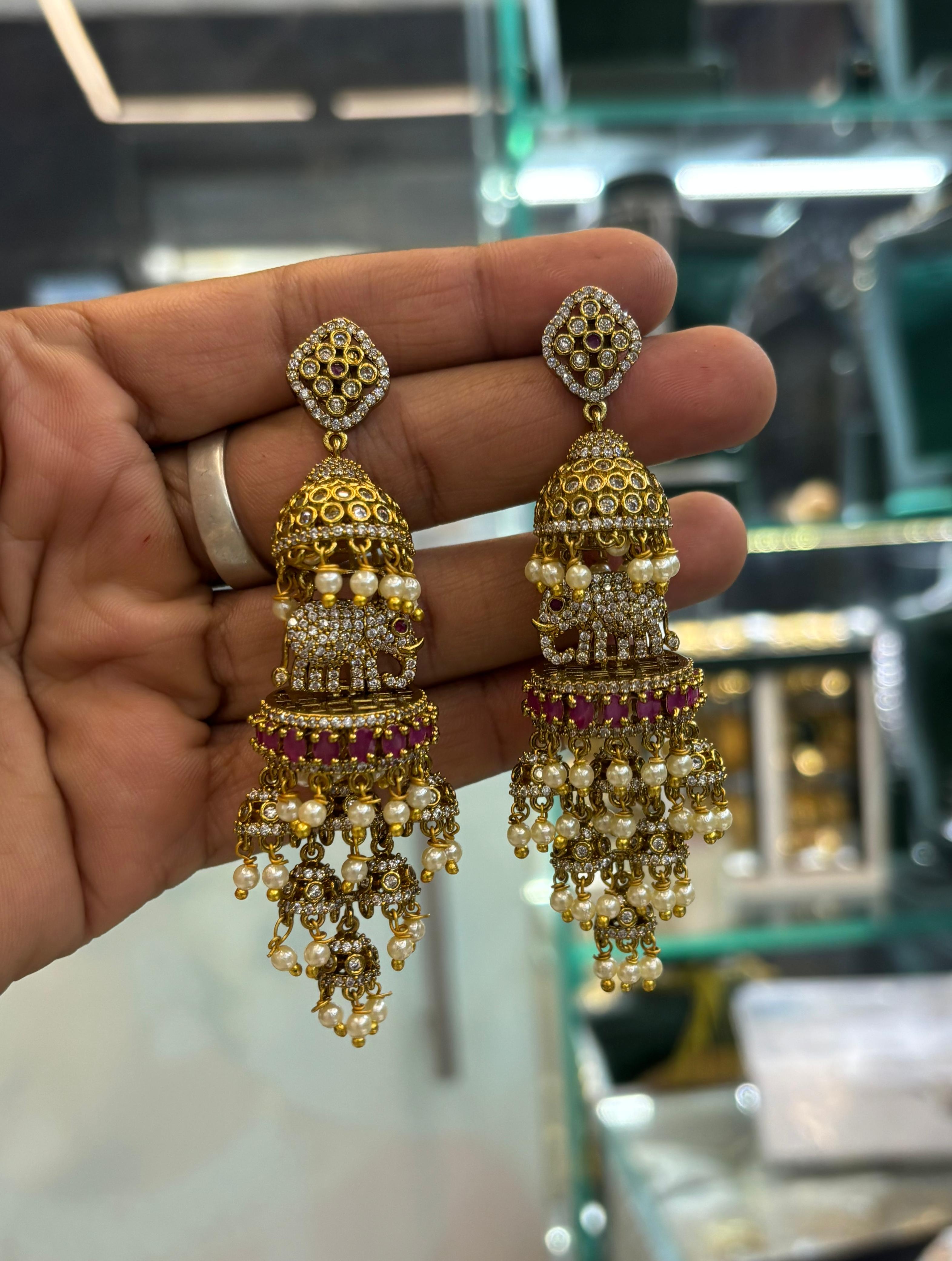 mehndi-polish-ad-stone-elephant-earrings