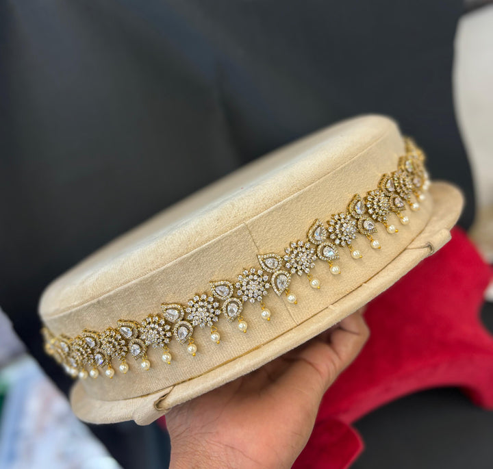 Mehndi Polish AD Stone Hip Belt
