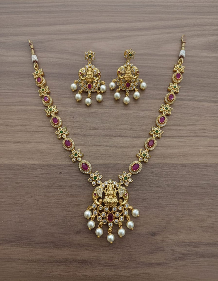 AD Stone Lakshmi Necklace Set