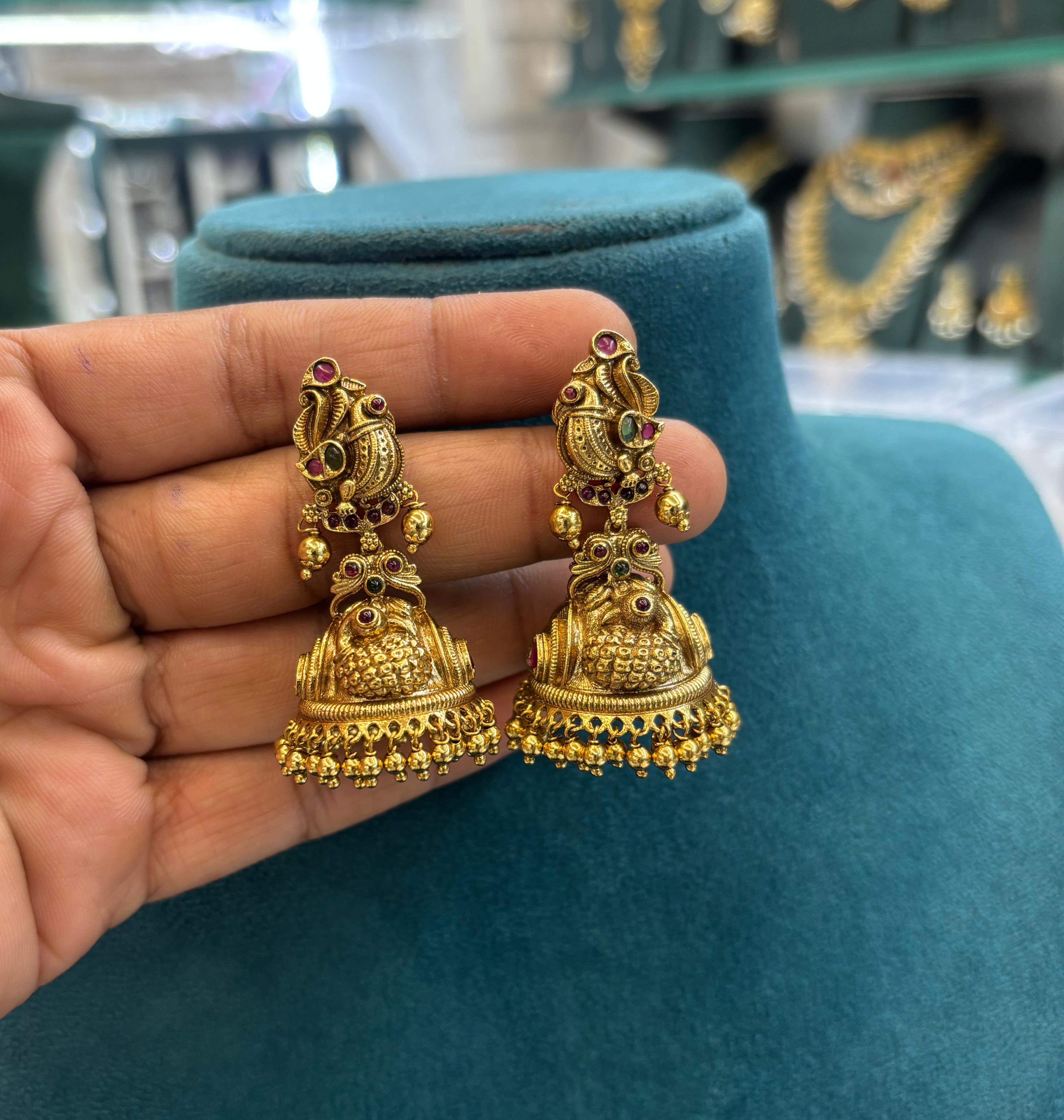 antique-finish-jhumka-earrings