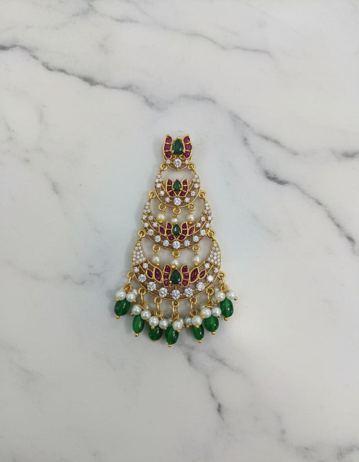 Chandbali AD Stone Long Earrings
