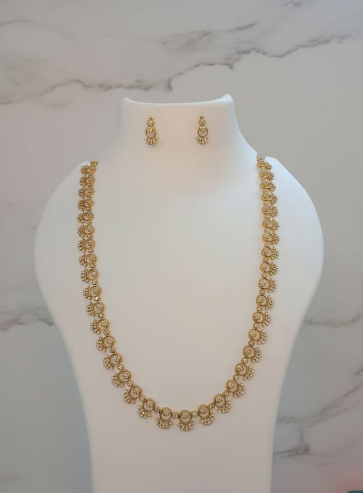 Gold Finish AD Stone Haram Set