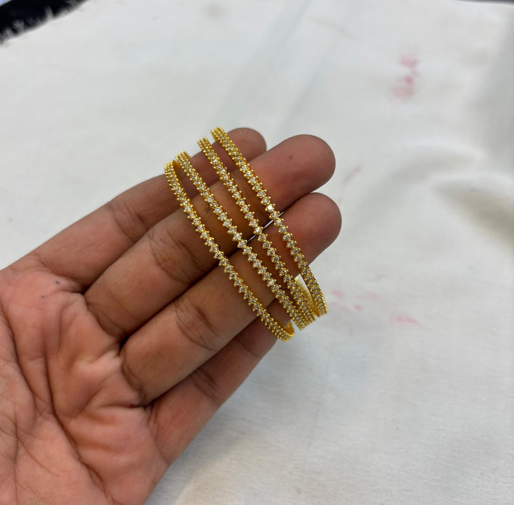 Gold Finish  AD Stone Bangles