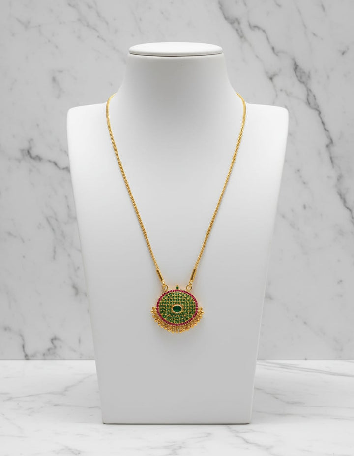 Gold Finish AD Stone Dollar Chain