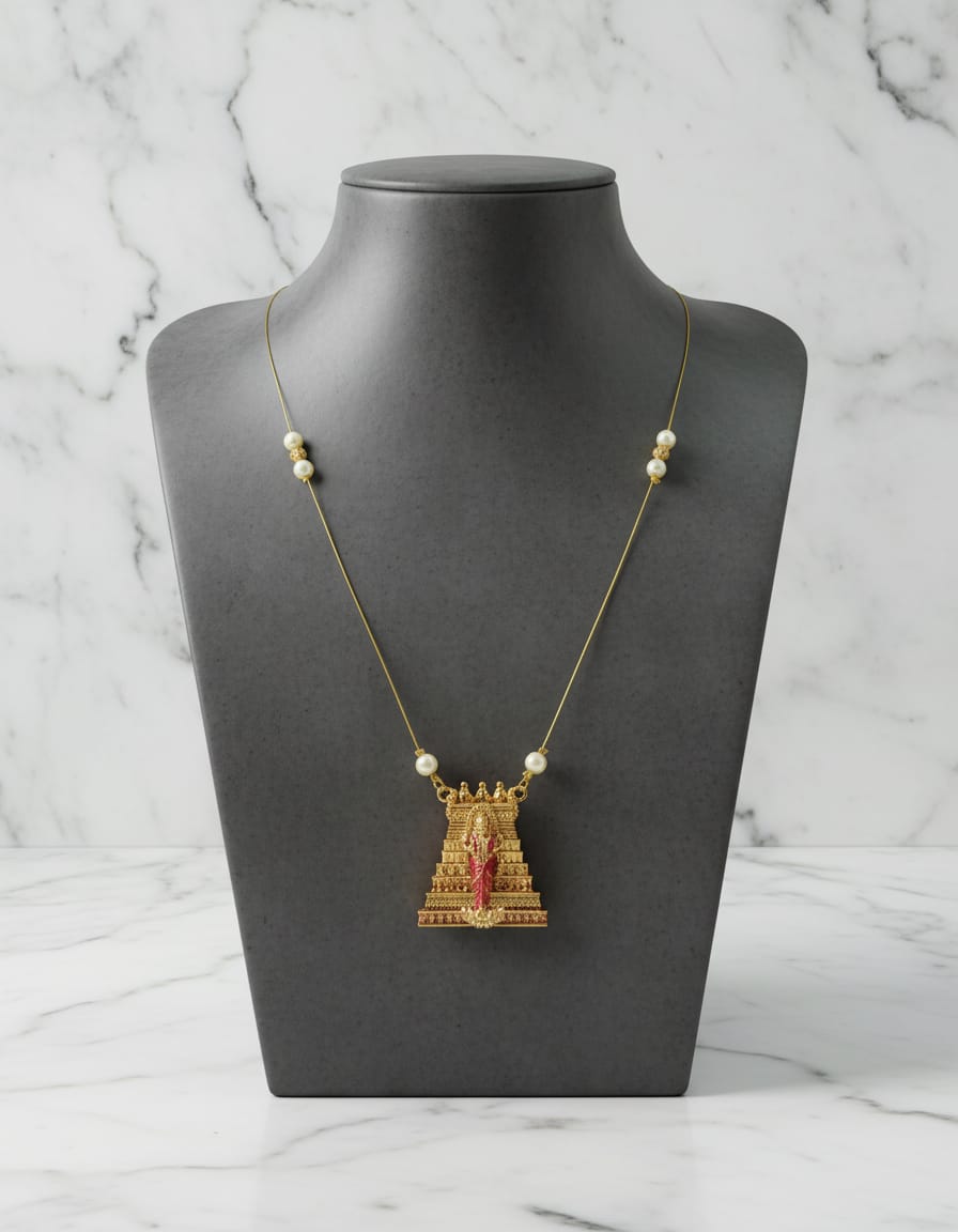 kalamkari-gopura-lakshmi-pendant-invisible-chain