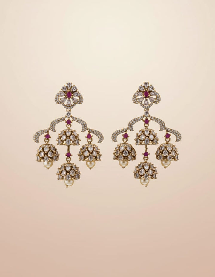 Mehndi Polish AD Stone Earrings