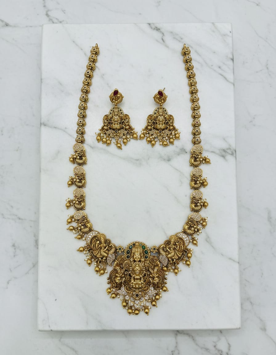 antique-finish-3d-srinivasar-lakshmi-haram-set