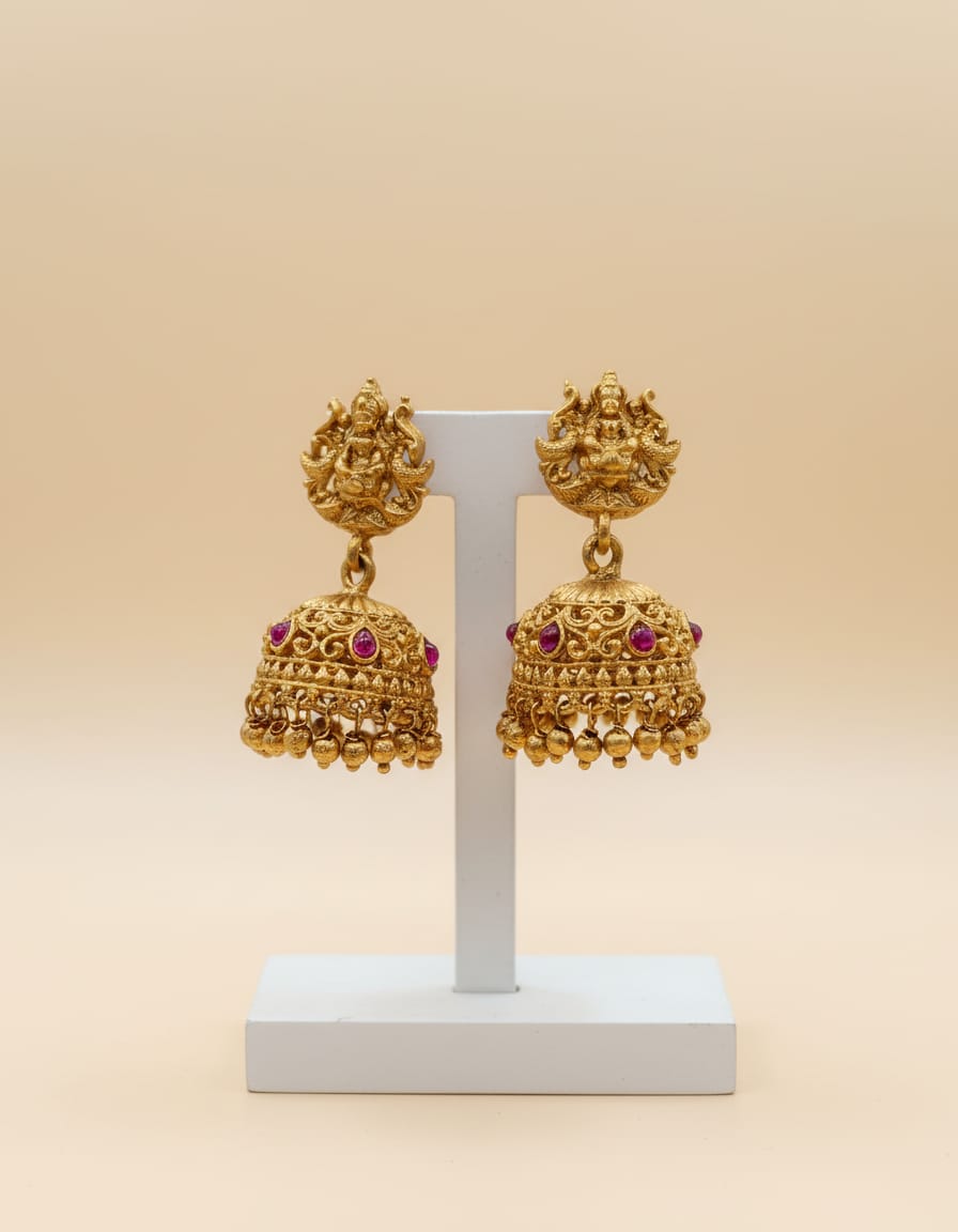 kalamkari-antique-finish-lakshmi-pendant-mid-haram-set