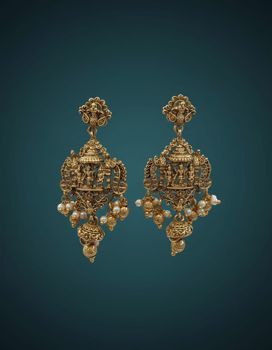 antique-finish-seetha-raman-pendant-pearl-haram-set