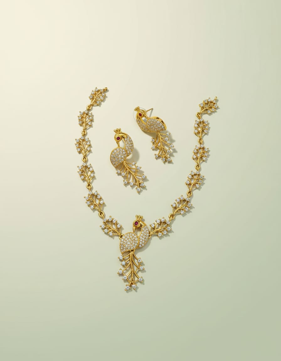 gold-finish-ad-stone-peacock-necklace-set