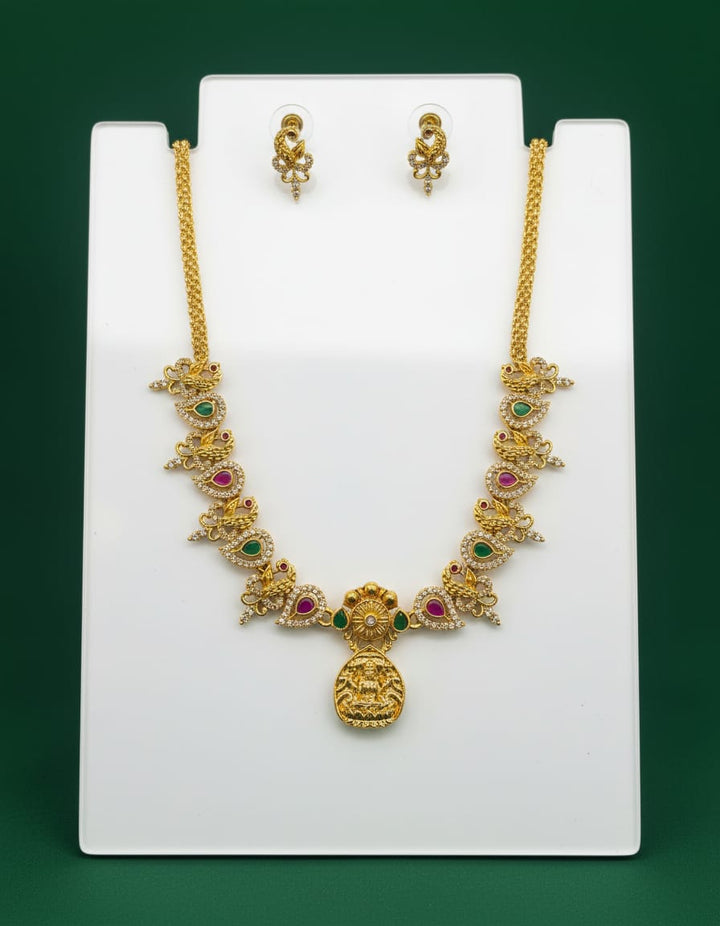 Matt Finish AD Stone Necklace Set