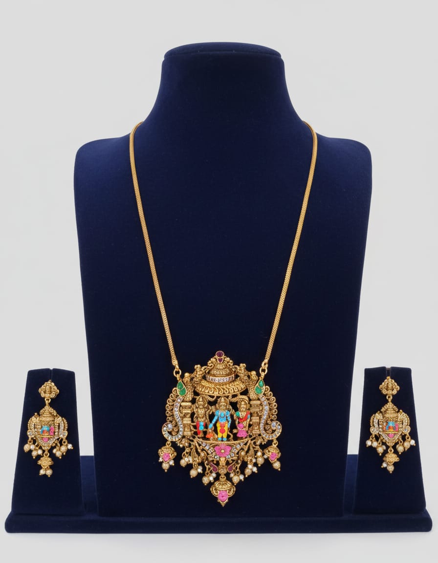antique-kalamkari-seetha-raman-dollar-chain-set