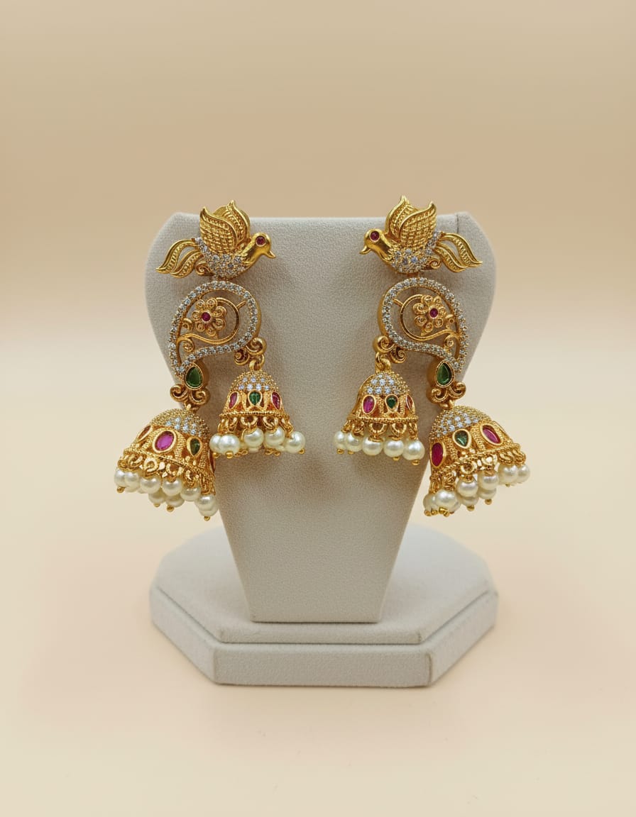 matt-finish-ad-stone-double-jhumka-earrings