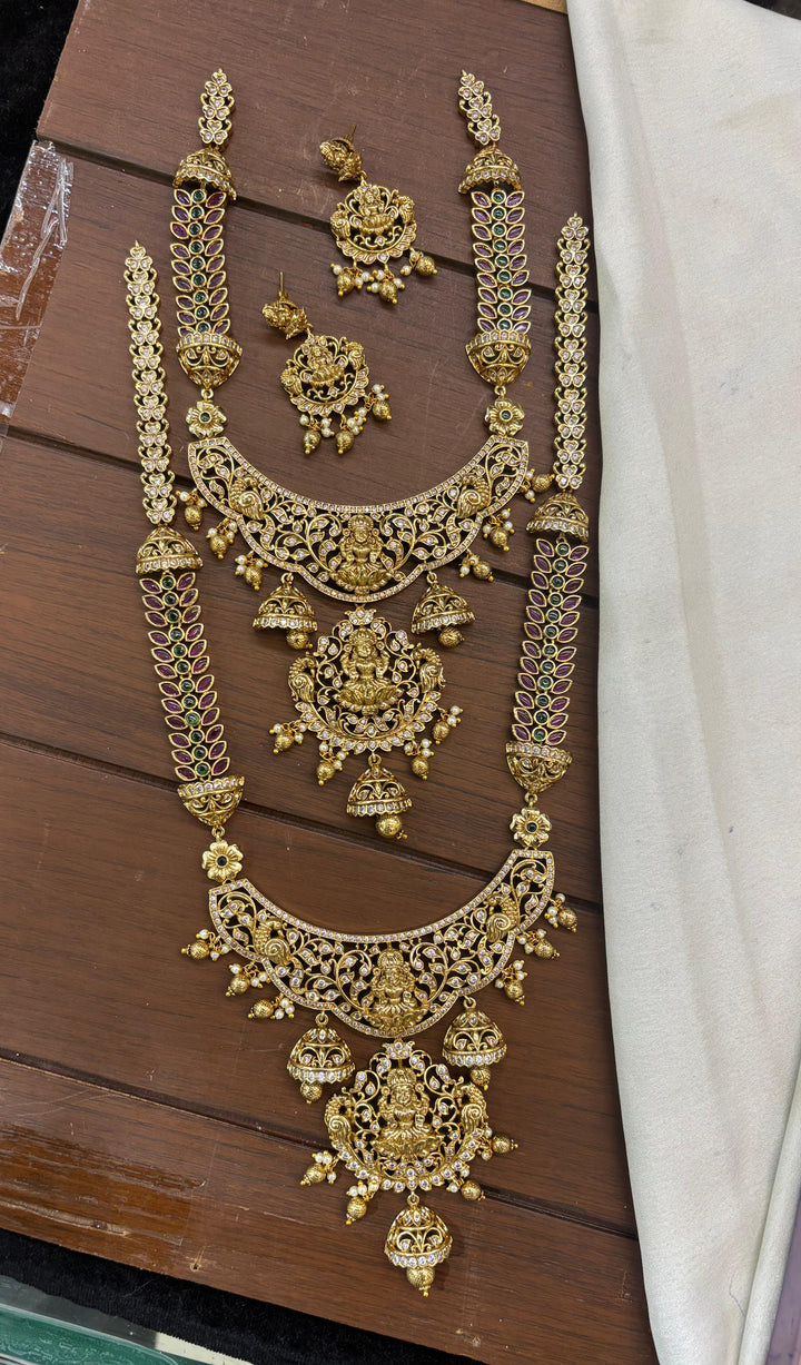 Antique Finish Lakshmi Kemp Stone Bridal Set