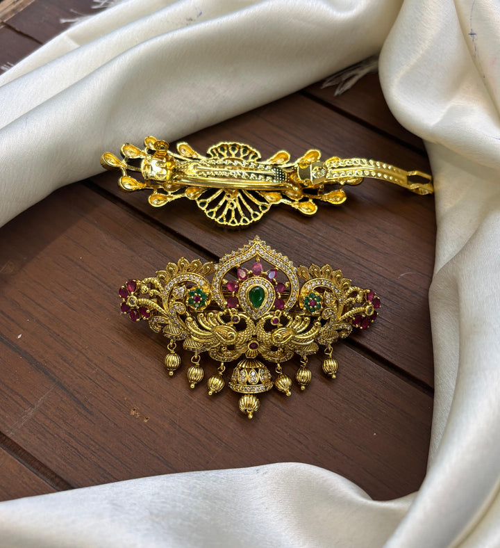 Antique Finish AD Stone Hair Clip