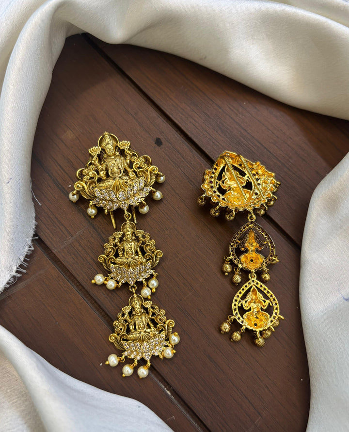 Antique Finish AD Stone Mahalakshmi Jada Billai