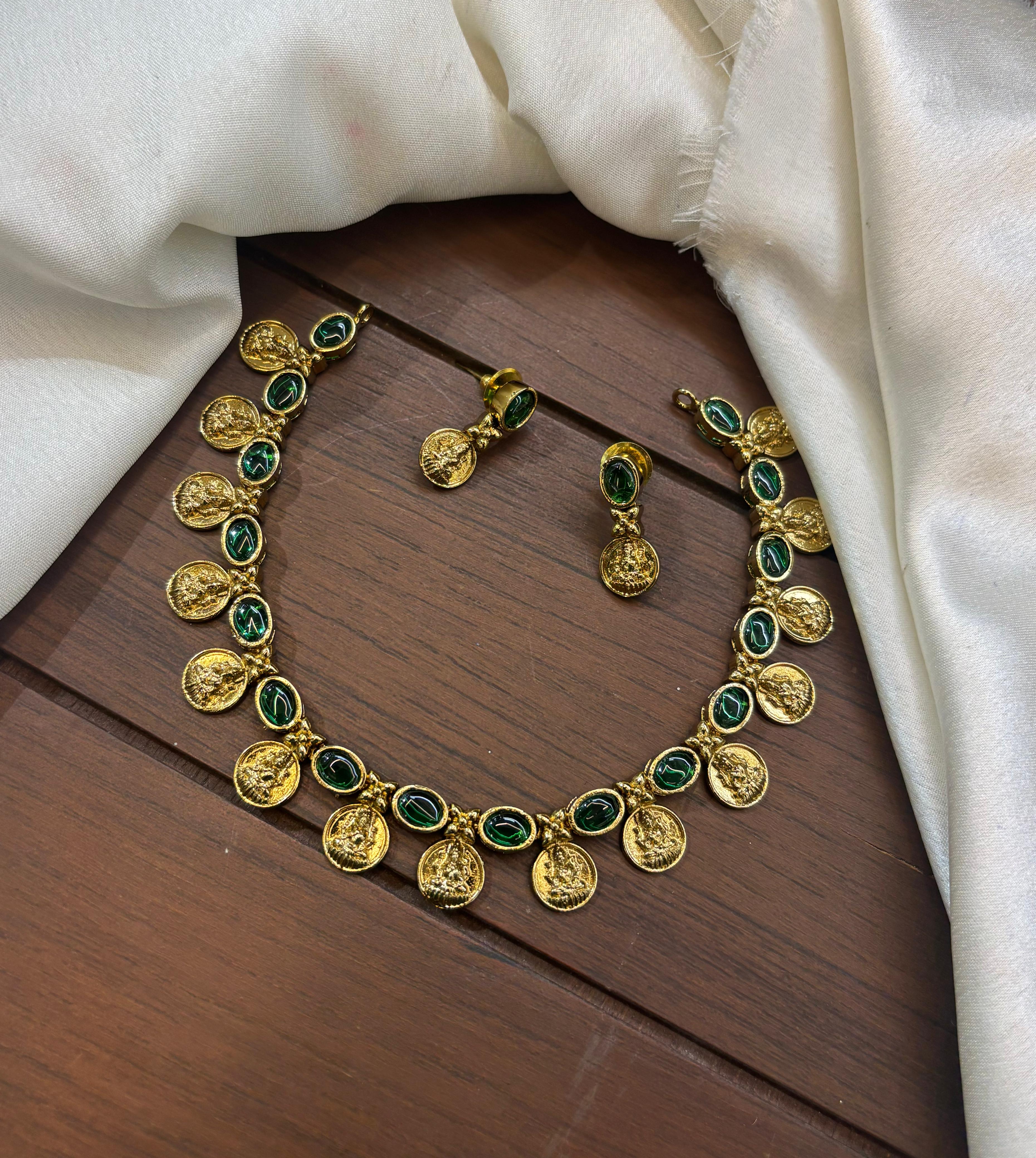 matt-finish-lakshmi-coin-necklace-set