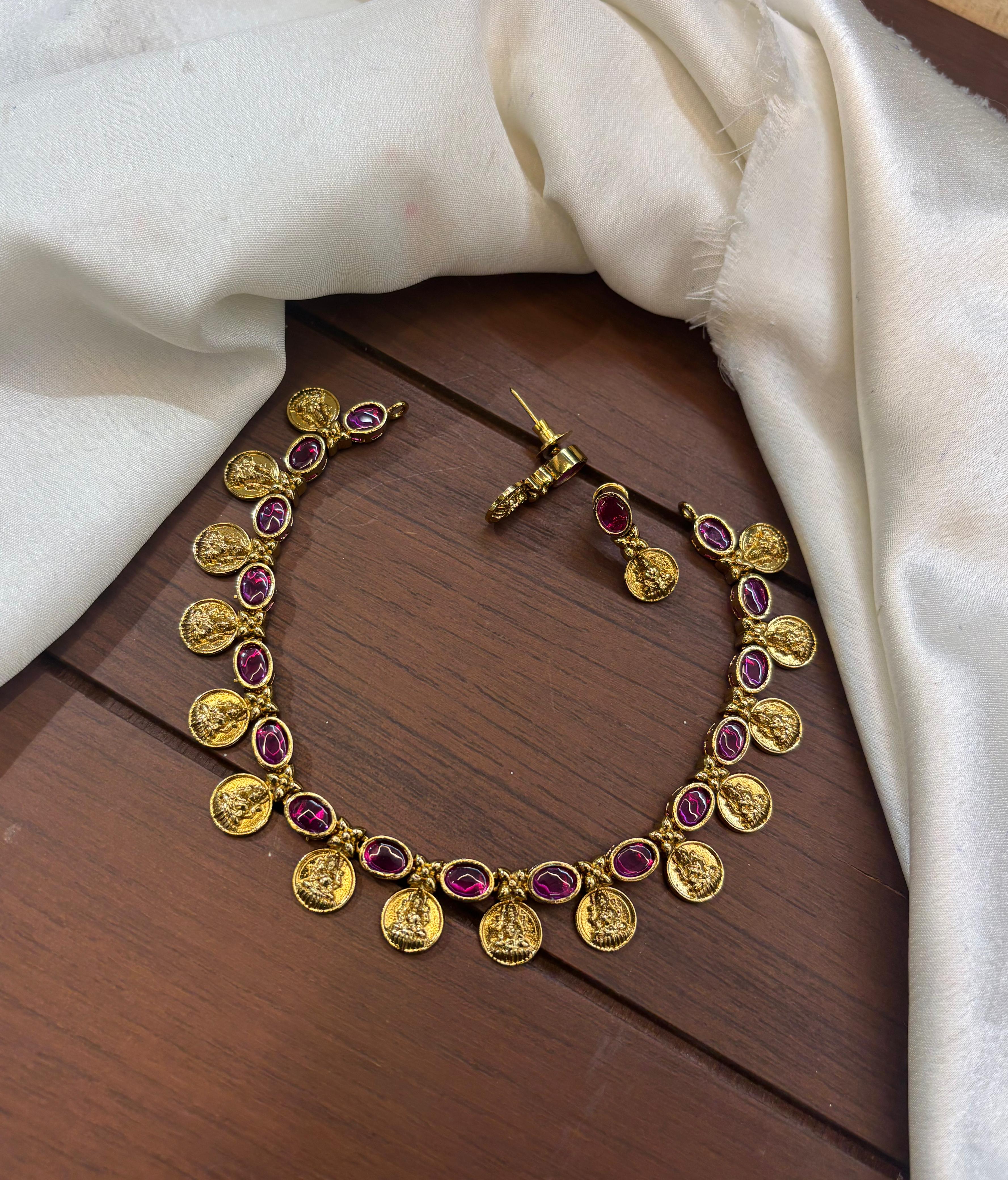 matt-finish-lakshmi-coin-necklace-set