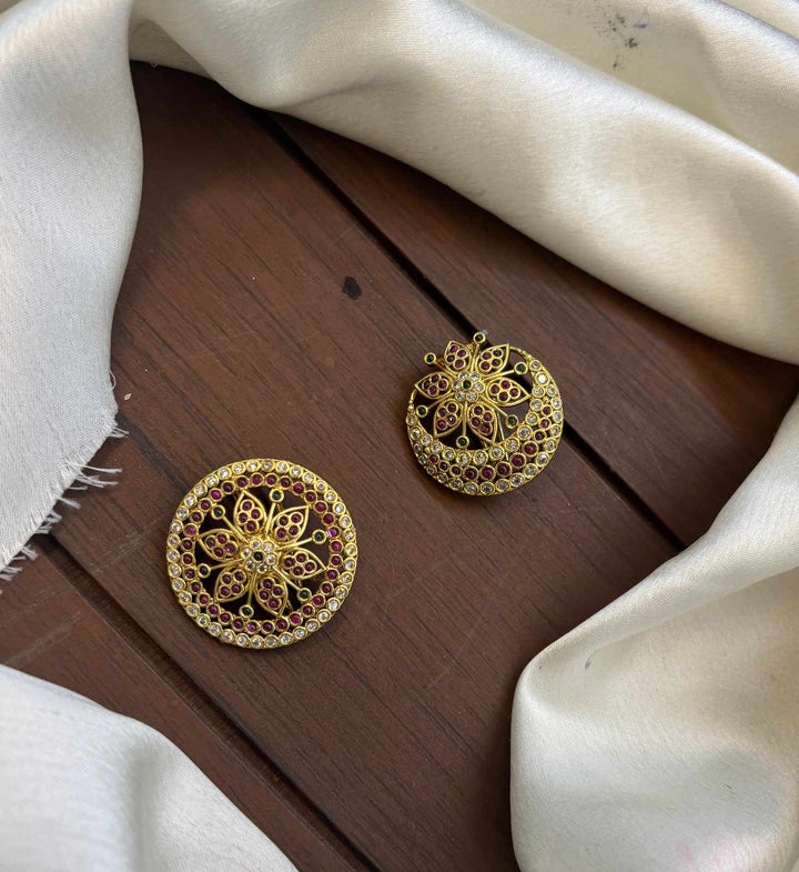 Antique Finish Kemp Stone Surya Chandra Hair Accessories